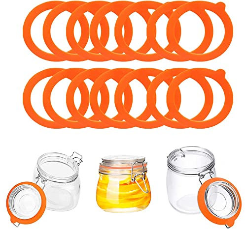 20 Stücke Silikon Einkochringe für Gläser, Luftdichte Silikondichtungsringe, Einmachgläser Dichtungen, Ersatz Einmachringe für Glas Klammer Deckel, Silikon Einkochringe für Weckgläser Rundgläser