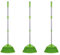 Xifando Three-Section Telescopic Aluminum Alloy Rod Long-Handled Broom for Housekeeping Garden Camping Outdoor&Indoor, 3 CPS Green