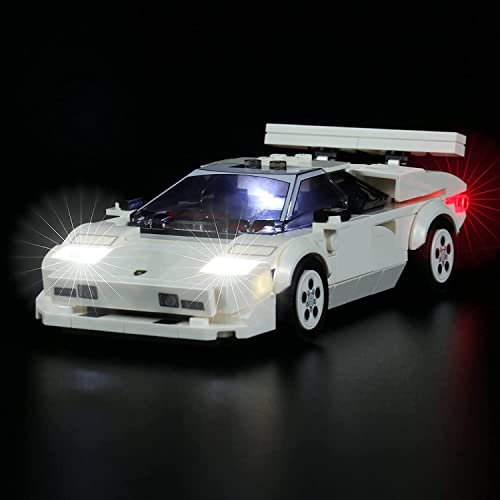 LED-Beleuchtung für Lego 76908 Lamborghini Countach Speed Champions Sammelbausatz (kein Lego-Modell enthalten, nur Dekorationslichter), BrickBling DIY Beleuchtungsset für Lamborghini 76908