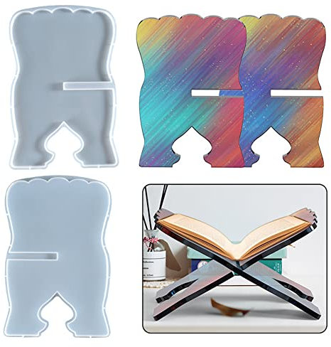 Quran Halter Silikonform, DIY Buchständer Silikon Harzform Bücherregal Epoxy Gießformen Wiederverwendbare Buchhalter Notenständer Gießform Harzformen Für die Herstellung Epoxid Handwerk-30cmx20cm