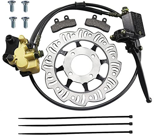 PRO BAT Front Disc Brake Master Cylinder Caliper + Disc Brake Rotor + Brake Pad Assembly for 50cc 70cc 90cc 110cc 125cc SSR Apollo Chinese Dirt Bike Pit Bike