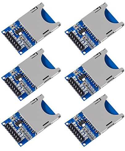 6 Pcs SD-Kartenlesemodul Slot Socket Reader ARM MCU SPI-Schnittstellen mit Pegelwandler 5 V / 3,3 V Lese- und Schreibmodul für DIY-Starter-Kit