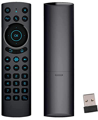 Goshyda Télécommande Vocale, G20S Pro BT Bluetooth 2.4G sans Fil Double Mode, Prise en de L'apprentissage IR Rétroéclairé, Contrôleur de Remplacement pour Ordinateur de Projecteur