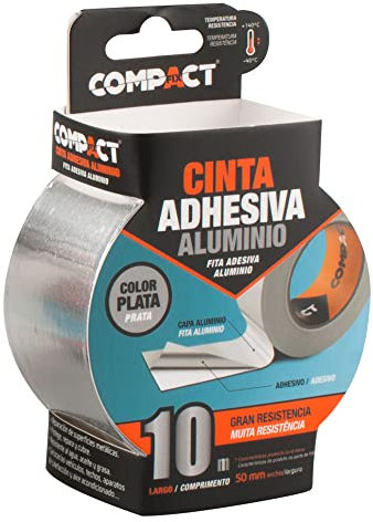 V&A Subelec - Nastro adesivo in alluminio, per alte temperature, 50 mm x 10 m, 3 in 1 (protegge, ripara e copre)