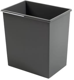 Hailo Inneneimer 1220969 grau 20 Liter | Ersatz-Inneneimer für SOLO Abfallsammler | Kunststoff mit Henkel verchromt | 316 x 226 x 350 mm | Innenbehälter für Einbau-Mülleimer und Abfalltrennsysteme