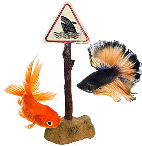 LINGJIONG Warnschilder für Aquarien, Aquarium, Totenkopf, Warnschild, Dekoration, Aquarium, lustige Ornamente für Aquarium-Dekoration