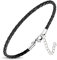 ZENSE - Bracelet cuir fin noir pour homme et réglable par extension ZB0375
