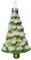 Kaemingk Christbaumschmuck Glas 12cm Christbaum mit Strass mundgeblasen Weihnachtsbaum Retro grün