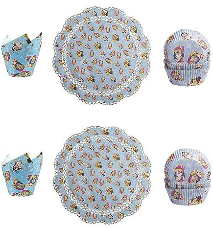 Demmler Pinguin 2er Backset - je 2x Muffin Tulip-Wraps (48 Stück), Muffin Förmchen (120 Stück) & Tortenspitzen (6 Stück) - mit Pinguinmotiven - 174 Stück - Made in Germany