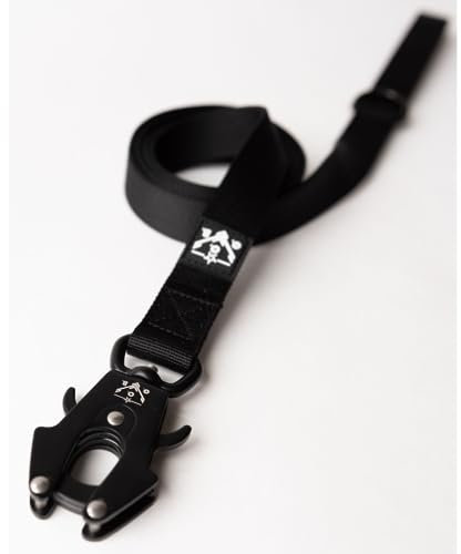 Operation Good Boy Taktische Leine (schwarz) – langlebig, stark und bequem – robuster Luftfahrt-Aluminium-Clip mit 360-Grad-Drehgelenk – Veteranenbesitz und betrieben