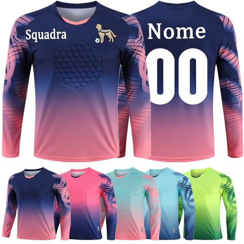 OPUTWDF Maglia da Portiere da Calcio Uomo Personalizzabile Maglia Portiere Bambino Personalizzata Nome Numero Logo Personalizzabili