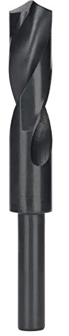 BestAlice 20 Mm Bohrer mit Reduziertem Schaft, Schwarze Spiralbohrer aus Schnellarbeitsstahl mit 1/2 Zoll Geradem Schaft, Hartmetallbohrer für Edelstahl, Metall, Kupfer, Kunststoff, Holz