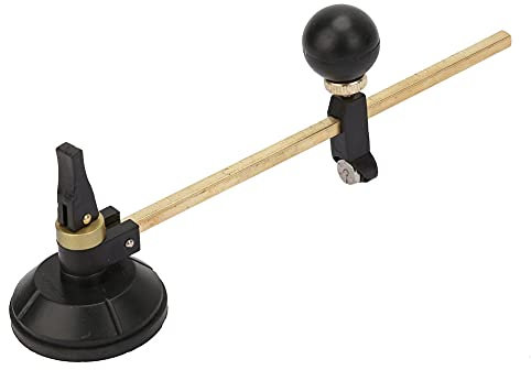 Tagliavetro Cerchio Regolabile Tagliavetro Tagliapiastrelle Utensile da Taglio per Vetro Taglierina Circolare a 6 Ruote per Cerchio da Disegno su Vetro (diametro 40cm)