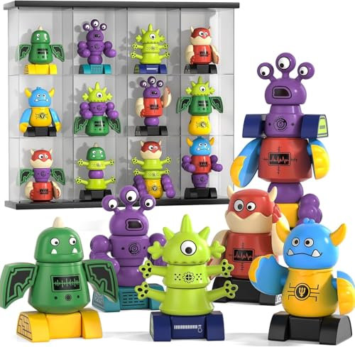 TEMI Magnetisches Roboterspielzeug für 3–5 Jahre alte Monsterblöcke, stapelbares Transformationsspielzeug mit Aufbewahrungsbox für Kinder im Alter von 3 4 5 6 7 Jahren
