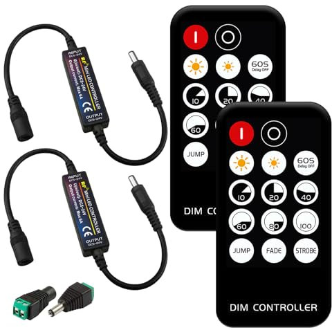 Vegena 2 Stücke Mini Rf Dimmer Controller, LED Controller, LED Streifen Controllers, Mini Rf Fernbedienung 14 Tasten Für Fcob 3014 5630 5730 3528 LEDs-Streifen Für Cct Strip