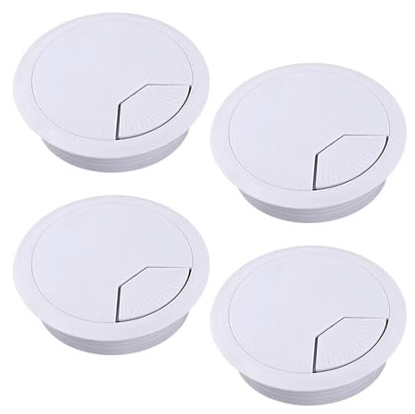 60mm Desk Grommets, 4 PCS Desk Cable Hole Desks Cable Wire Grommet White Desks Grommet for Home and Office