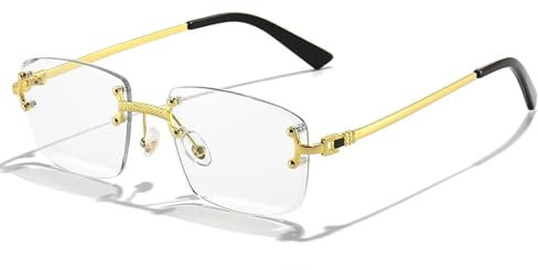 Sonnenbrille Herren Damen Unisex Gradien Blaue Linse Randlose Quadratische Sonnenbrille Mann Brille Asfotosshow