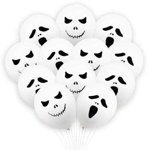 KOBOKO Halloween Deko Luftballons, 20 Stück Halloween Balloons Halloween Deko Set, Halloween Ballon Grimasse Horror Deko, Halloween Party Deko Gruselig Helium Ballon, Latexballon Halloween Deko Kinder