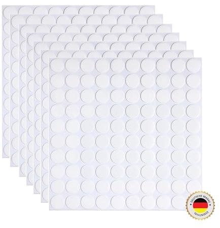 ESSENTIVAL® 700 hochwertige Doppelseitige Klebe Punkte 10mm, Transparente Runde Aufkleber, Abnehmbare Klebepaste, Aufkleber für Ballon, Festival-Dekoration, DIY Basteln, Papier, Glas Metall, Glue Dots