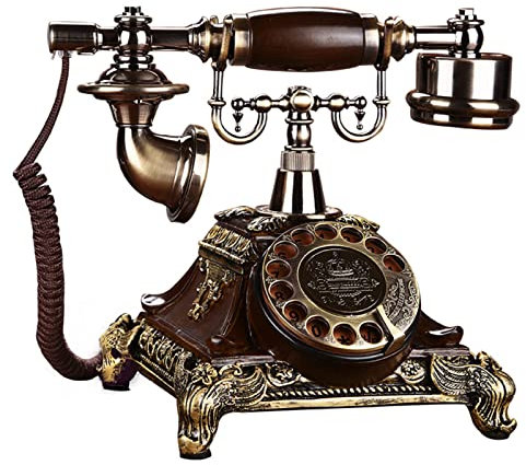 Landline Phone,Retro Landline Telephone, Classic Rotary Dial Corded Phone, Old Fashioned Desk Phone for Home And Office,B(A)