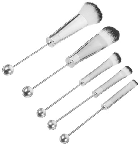 Generisch 5st Wimperntusche Highlighter-pinsel Lockenwickler Schwamm Rouge-palette Lidschatten Lippenstift Highlighter-make-up Schminkkasten Pinceaux Erröten Textmarker Fleck Metall Silver