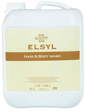Hotel Complimentary Elsyl Hair & Body Wash 5Ltr Refill | Generous refill size cuts down on plastic waste, offering a gentle, dual-purpose formula for commercial hospitality.