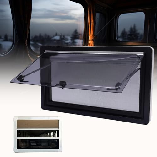Generico Finestra per roulotte, finestre per Camper, Finestra per roulotte con Oscurante Integrato e zanzariera per Camper, roulotte, Furgone, Camper, 900x350mm