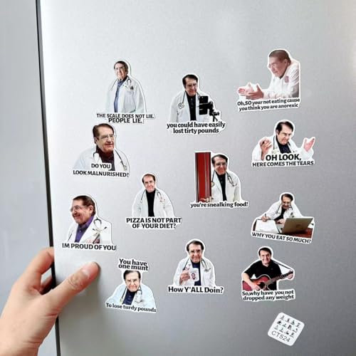 Dr. Nowzaradan Kühlschrank-Magnete, Diätplan, Buch, stark, lustig, niedlich, motivierend, Dr. Nowzaradan, Gewichtsverlust, Diät-Helfer, 12 Stück