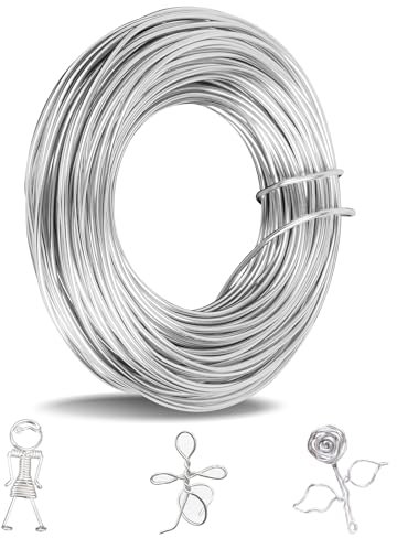 Lanovuto Alambre Manualidades de Aluminio 2mm x 30 m, Flexible, para Joyeria DIY Hacer Joyas
