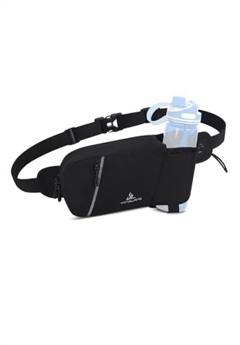 buffup Bauchtasche mit flaschenhalter,hüfttasche Sport für Outdoor Radfahren wandern Laufen,gürteltasche Damen Herren