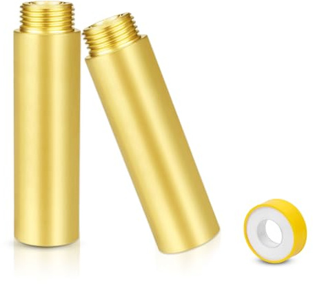 2 estensioni per rubinetto in ottone, 1 pollice x 80 mm, 1 IG x 1 AG, DN25, prolunga filettatura in ottone, 80 mm, prolunga per rubinetti, valvole angolari