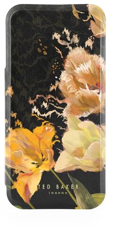 Ted Baker Orange Tulip Mirror Folio Phone Case for iPhone 17 Pro Max Gold Shell