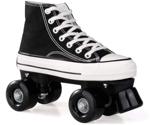 Rollschuhe für Herren Mädchen Rollschuhe Damen Disco Roller Canvas Skates Erwachsene Leder Atmungsaktiv Retro Design