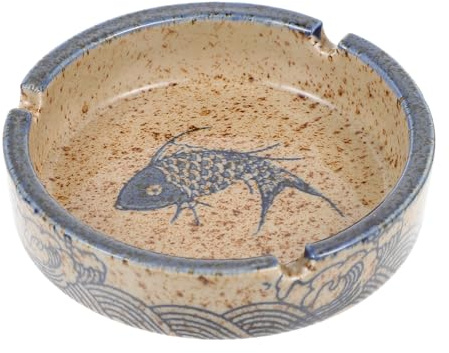 HEALLILY Funky Ashtray Ceramic Art Ashtray Sturdy Ceramic Material Comfortable Touch Vintage Japanese Style Offices Shopping Malls Decor