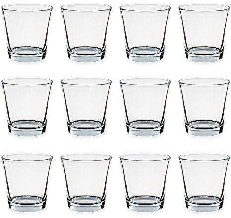 Teelichtgläser, 12er Set Trichterform 7,5 x 5,5 x 7,5 cm für Tischdeko, Gastgeschenke, Hochzeitsdeko, Partydeko etc.