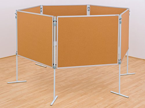 Betzold - Komplett-Set Hexagon in Kork, Kork-Tafel, Stellwände, Präsentations-Wände, Moderations-Wände, Raumteiler, Ausstellungs-Wände