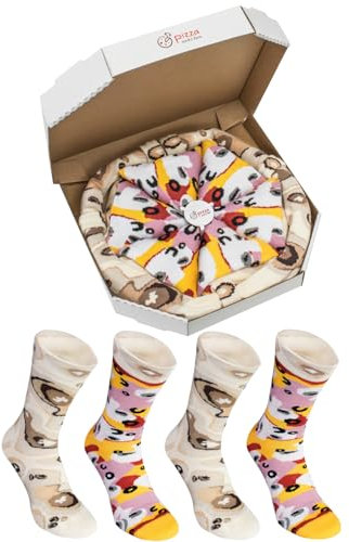 Rainbow Socks - Pizza Capriciosa Femme Homme - 4 Paires Chaussettes - Taille 36-40