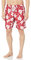 Amazon Essentials Shorts da Bagno da 23cm con Fodera Interna in Rete, Tasche, Chiusura con Coulisse Uomo, Rosso Fiori di Ibisco, S