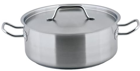 METRO Professional Bratentopf, Edelstahl, 19.2 L, mit Deckel, Induktion, Backofenfest
