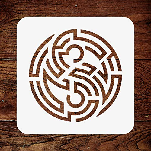 Yin Yang Labyrinth-Schablone – 11,5 x 11,5 cm