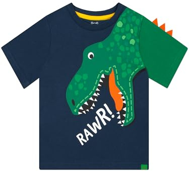 Harry Bear Boys Tshirt | Dinosaur Shirt | Short Sleeve Summer Top | Dino Boys T-Shirts | Kids Clothes | Blue 5-6 Years