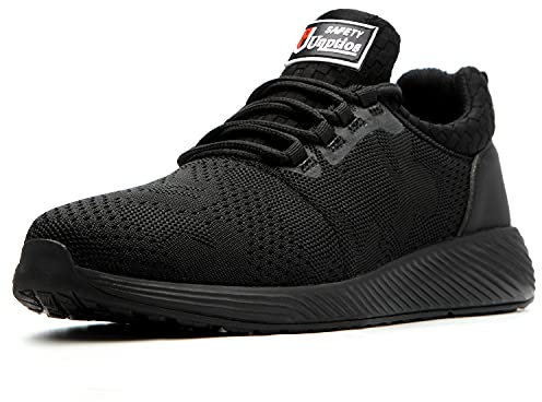UnPtios Lightweight Safety Shoes Men Safety Trainers Steel Toe Working Shoes Men's Women's Work & Utility Footwear, Ladies, Breathable, Wide Fit, Security, Anti-Puncture - Size 6.5