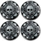 Biomar Labs® 4 x 60mm Aufkleber 3D Silikon Silber Schädel Für Radkappen Nabenkappen Radnabendeckel Rad-Aufkleber Nabendeckel A 9860