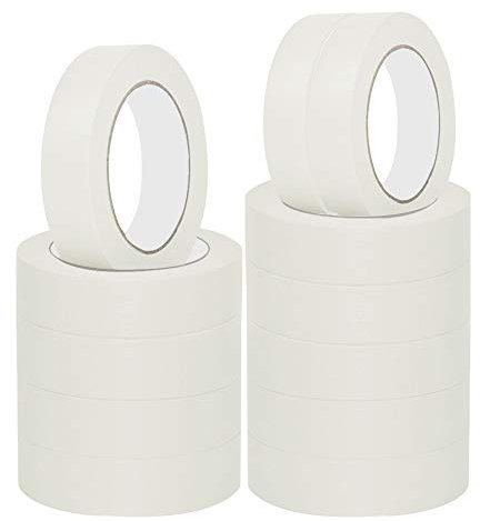 NORTHERN BROTHERS Painters Masking Tape 25mm White Tape 1 inch Decorators Artrist Tapes for Painting Decorating Paper Tapes DIY Crafts 12 Roll