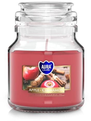 DUFTKERZEN IM GLAS MIT DECKEL KLEIN, Duft:Apfel - Zimt