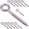 VANFLY 304 Stainless Steel Eye Shape Screws Metal Hook, Heavy Duty Hanging Hooks Eyelet Screws Bolt for Yoga & Brazilian Hammocks, Swing Chair, 24 Pack, 3-1/5 Inch, M6 Screw (Style B)