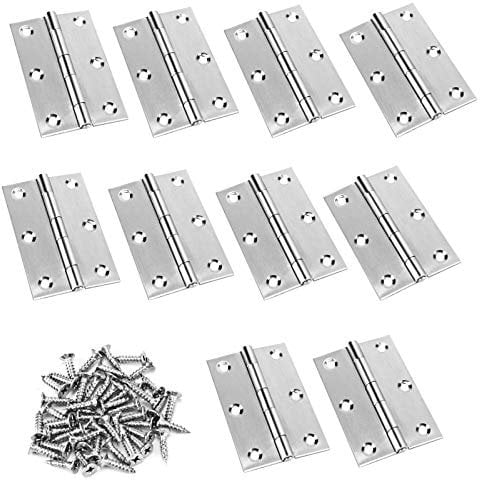 10 bisagras de acero inoxidable para puerta interior de 75 mm, aptas para puerta, puerta de habitaci¨®n, puerta de ba?o, piano, armario de cocina, caso, ventana y otras escenas de bisagras