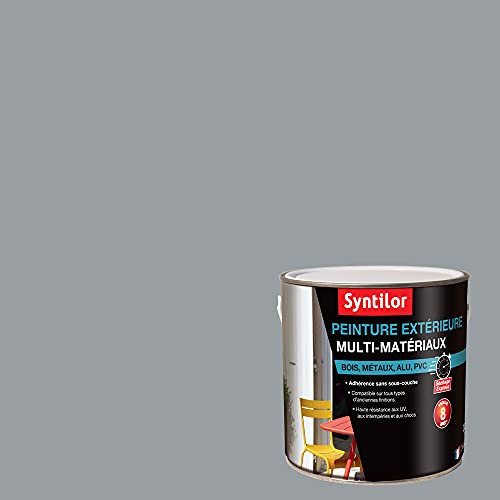 SYNTILOR - Peinture Extérieure Multi-Matériaux Gris Alu Satiné RAL 7040 2L