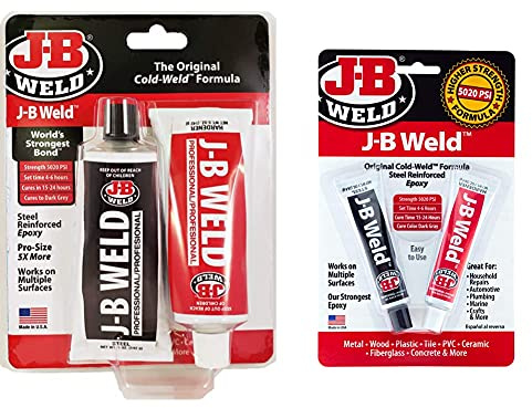 J-B Weld 8281 Original Cold-Weld Epoxy, Dark Grey, 10 oz & Original Cold-Weld 8265-SUK Steel Reinforced Epoxy - Dark Grey