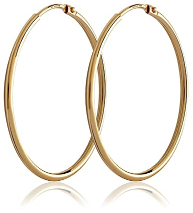 NKlaus Creolen aus 333er Gelbgold, 8 Karat, Materialstärke 1,5mm, 2 Stück